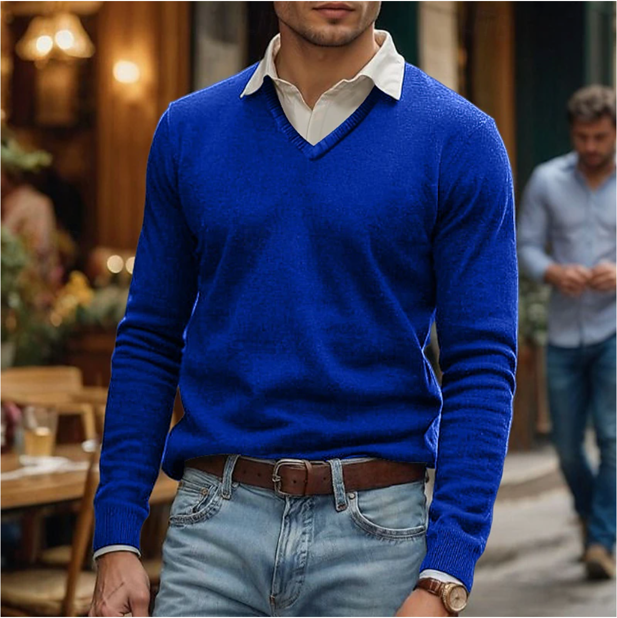 Maglione Uomo Scollo a V Morbido e Versatile