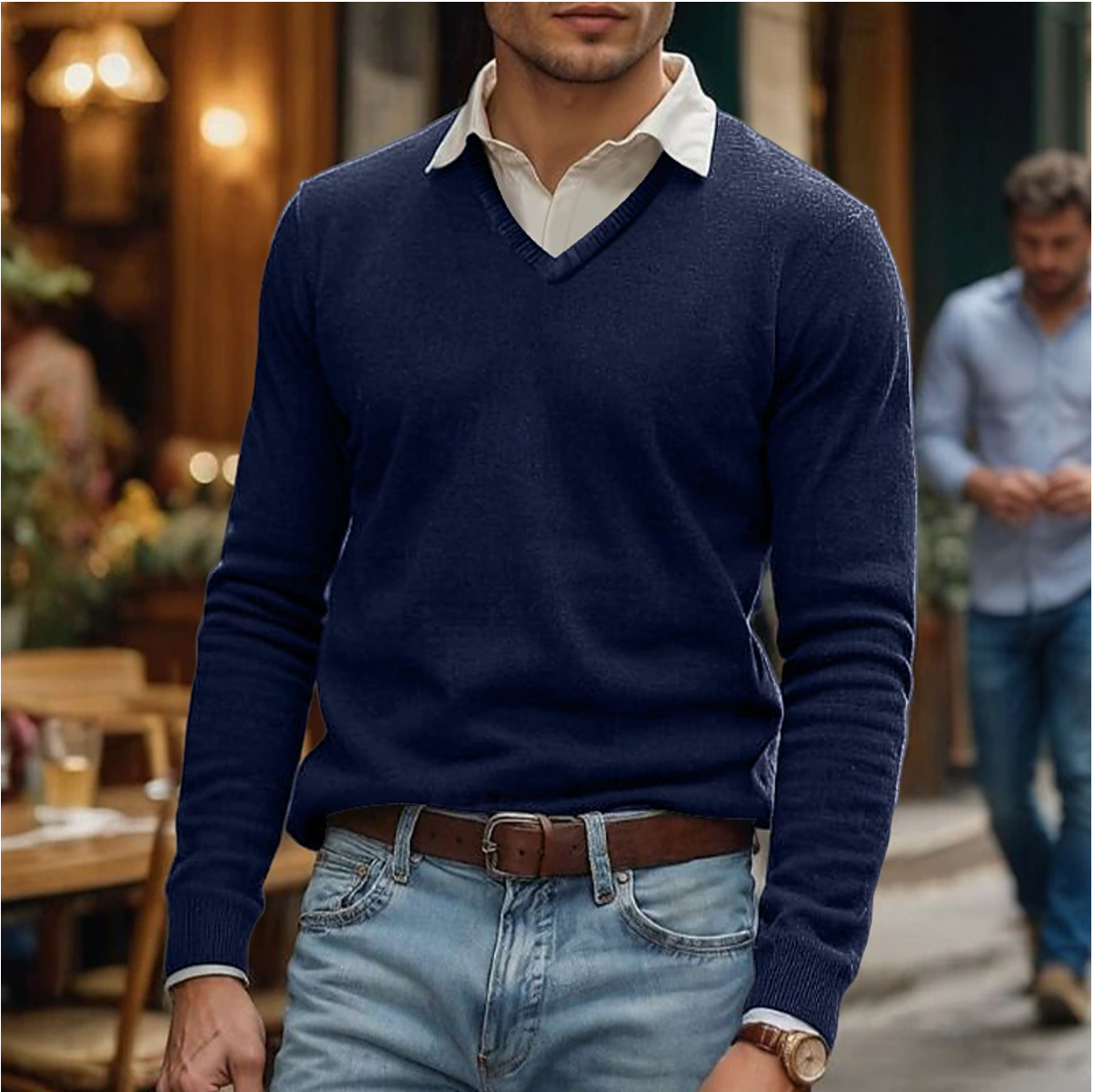 Maglione Uomo Scollo a V Morbido e Versatile