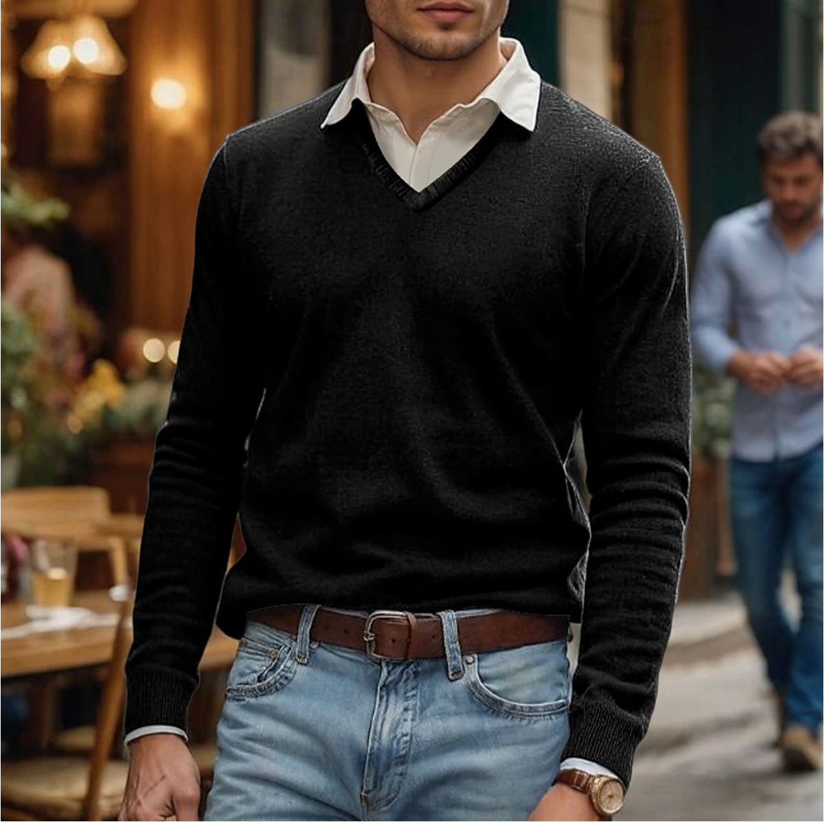 Maglione Uomo Scollo a V Morbido e Versatile