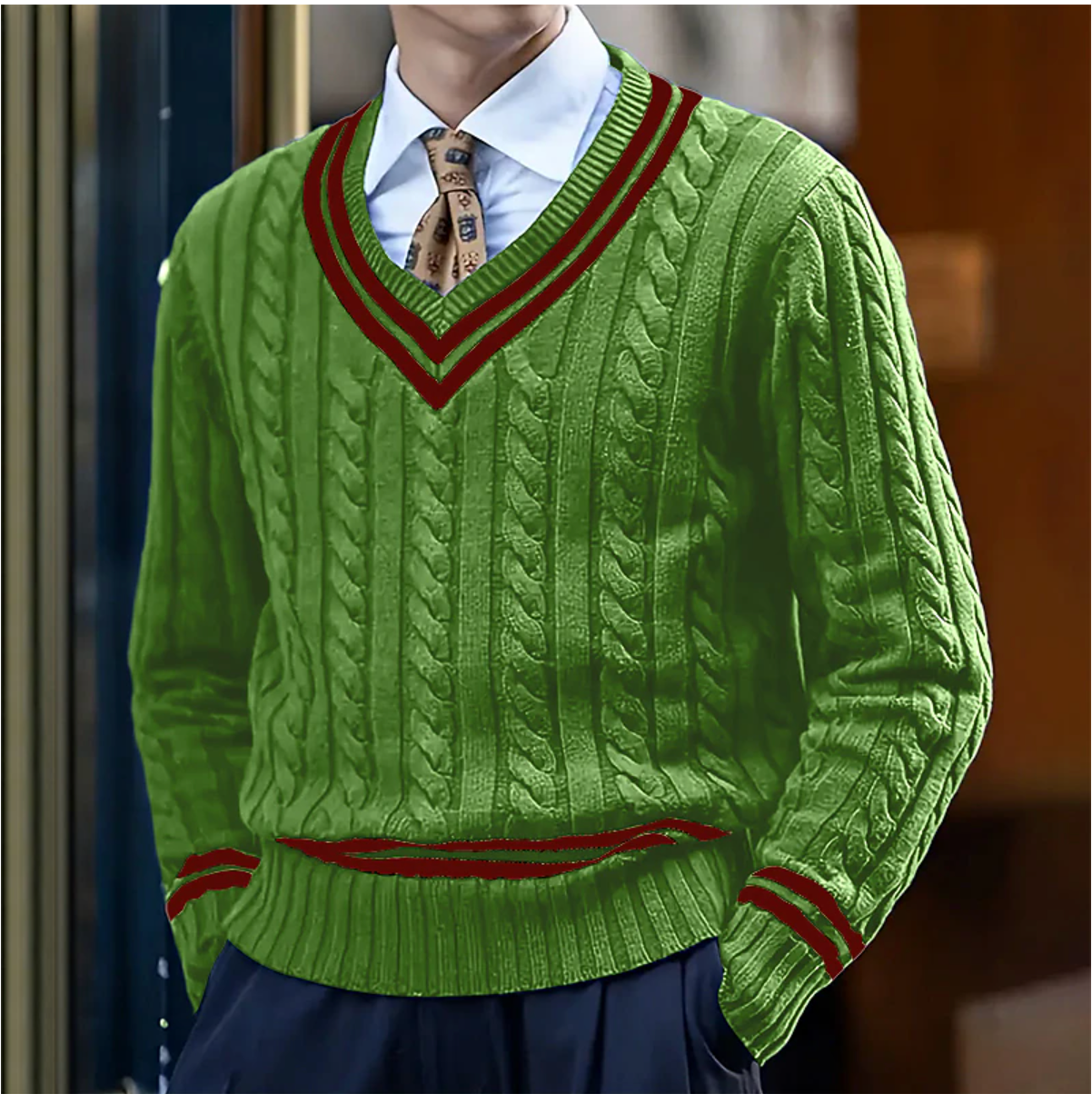 Maglione Uomo Scollo a V Morbido Comfort
