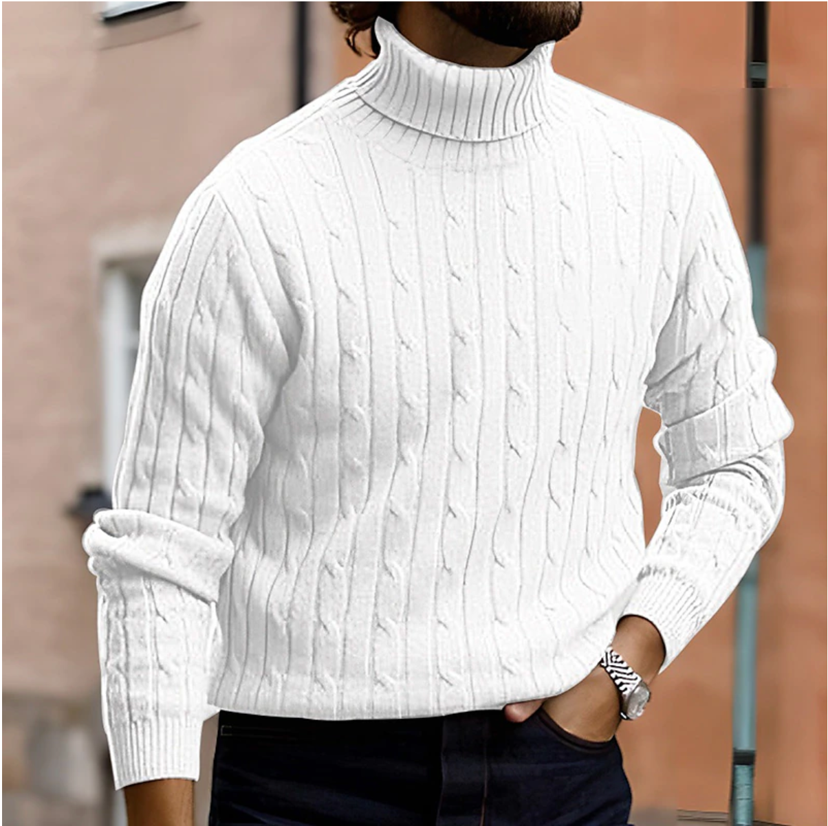 Maglione Uomo Collo Alto Caldo Elegante