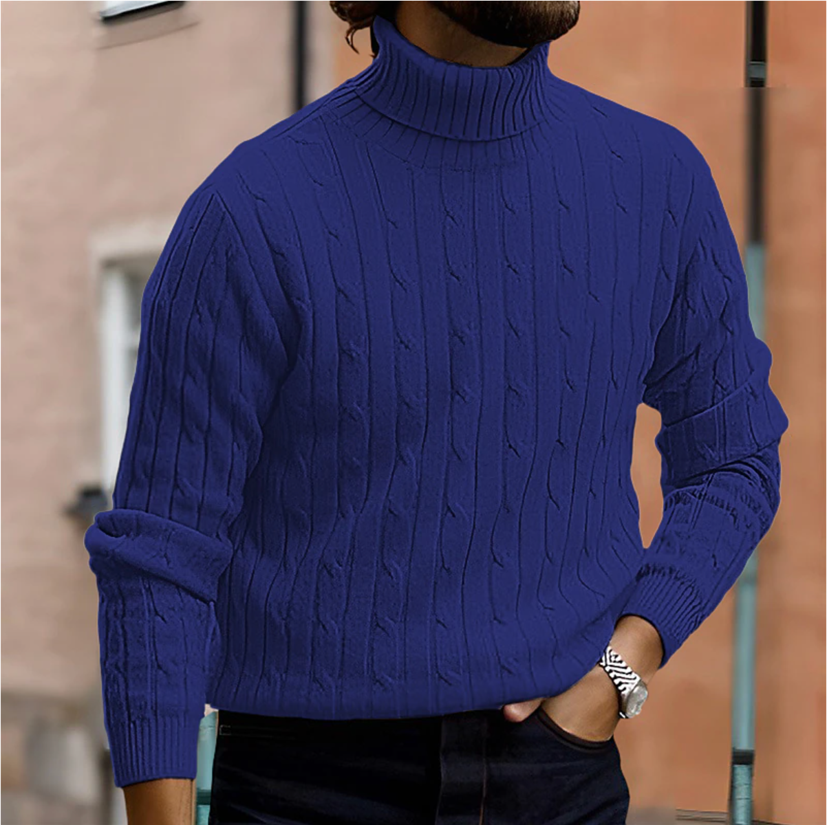 Maglione Uomo Collo Alto Caldo Elegante