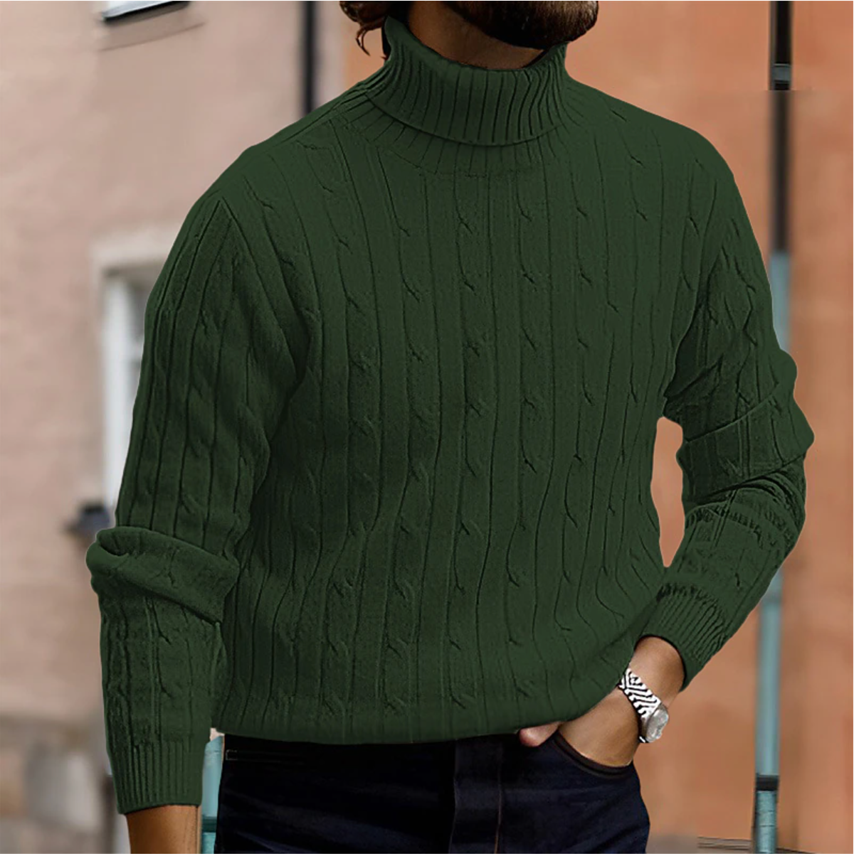 Maglione Uomo Collo Alto Caldo Elegante
