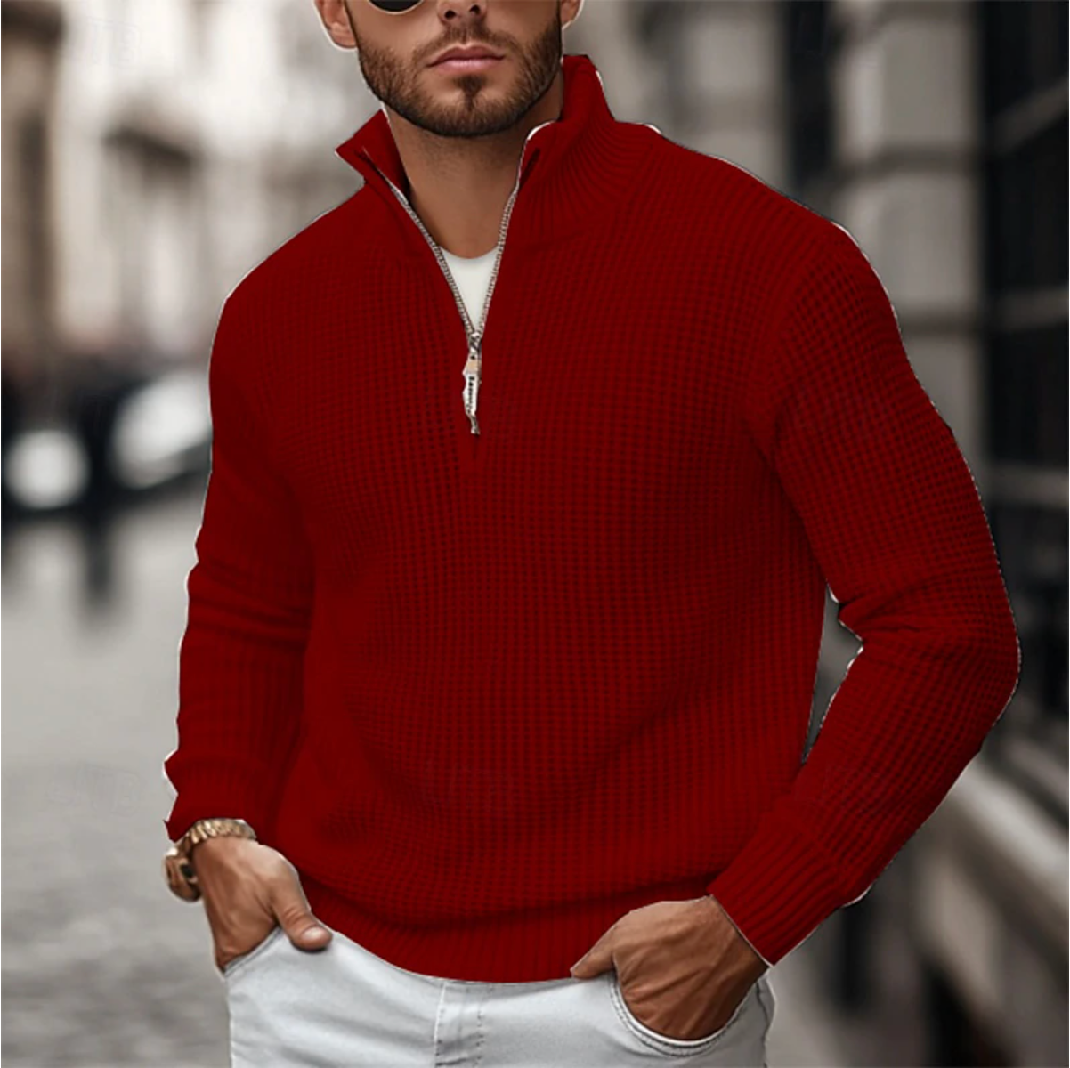 Maglione Uomo con Zip Leggero e Comfortevole