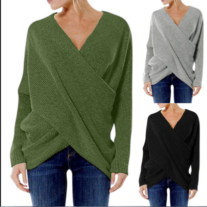 Maglione Donna in Cashmere Dettaglio Incrociato Autunno Inverno