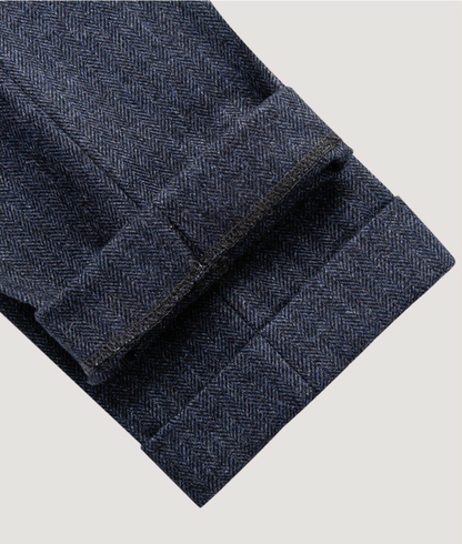 Pantaloni Uomo in Tweed Look Vintage Vestibilità Comoda