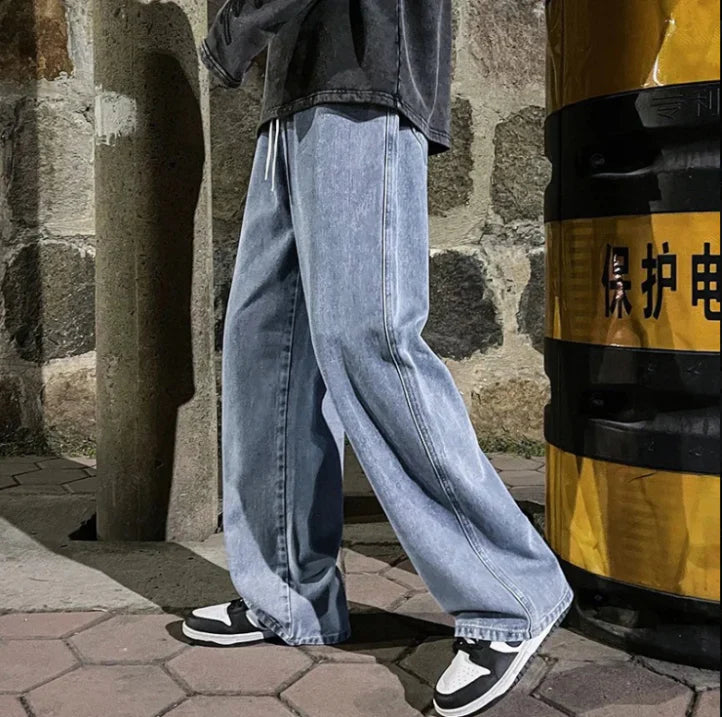 Jeans Uomo Vestibilità Ampia Stile Casual Urbano