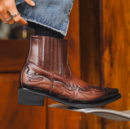 Stivali Cowboy Uomo Pelle Stile Western Autentico