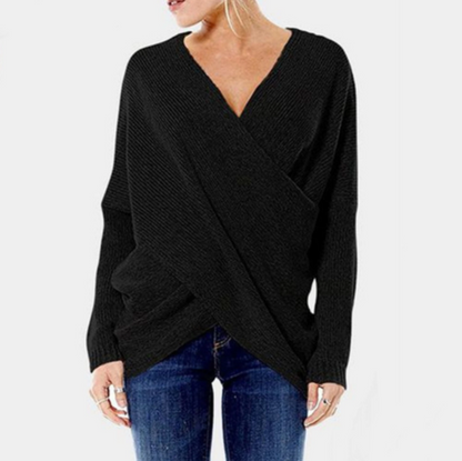 Maglione Donna in Cashmere Dettaglio Incrociato Autunno Inverno
