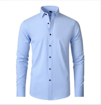 Camicia Uomo Formale Manica Lunga Vestibilità Slim