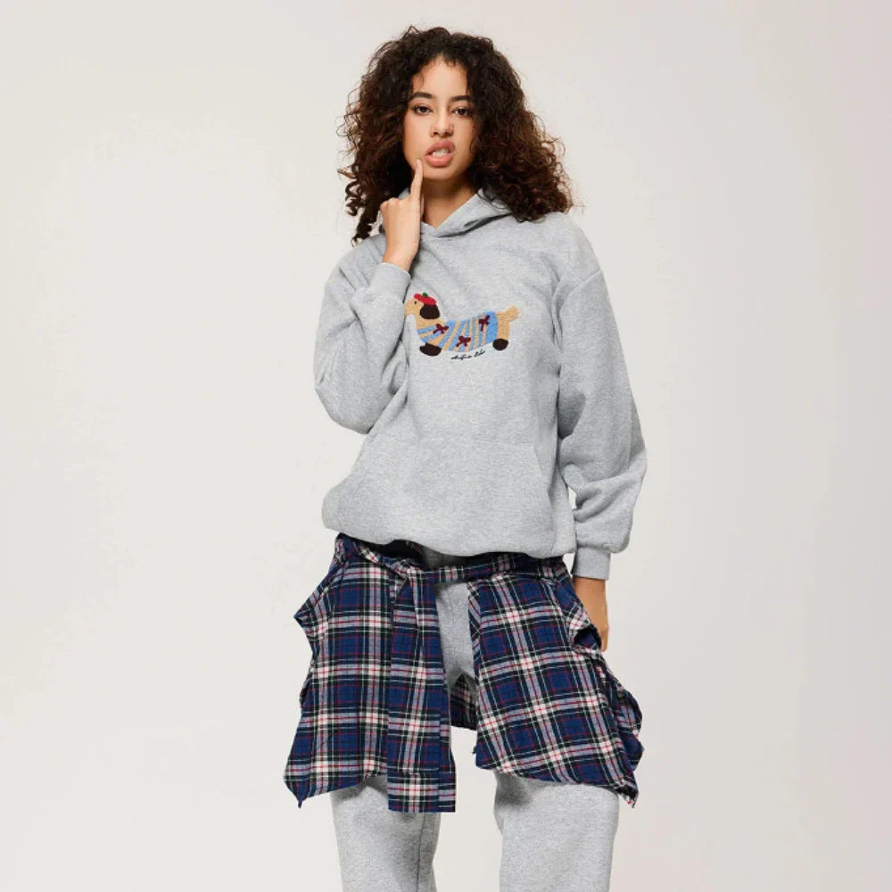 Felpa Donna Oversize con Stampa Dackel Comoda