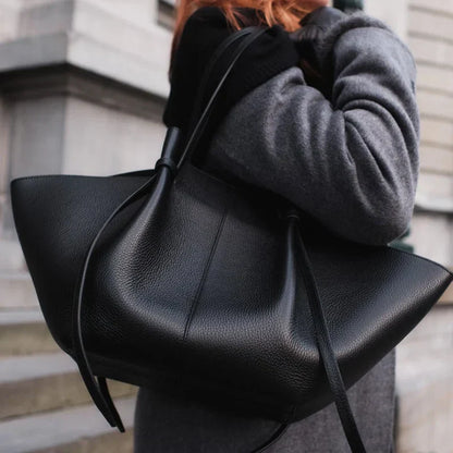 Borsa Tote Donna con Fiocco e Manici Lunghi Ampi