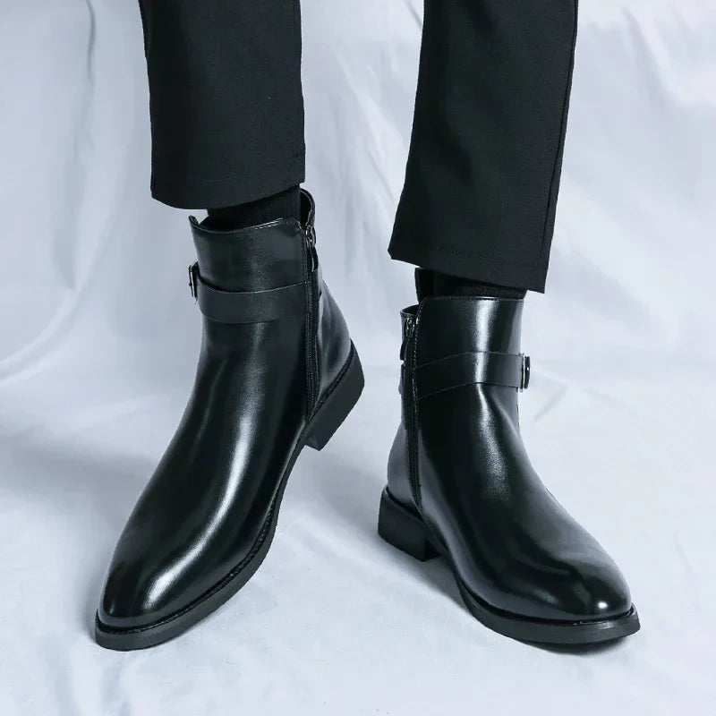 Stivali Chelsea Uomo Design Classico Caviglia