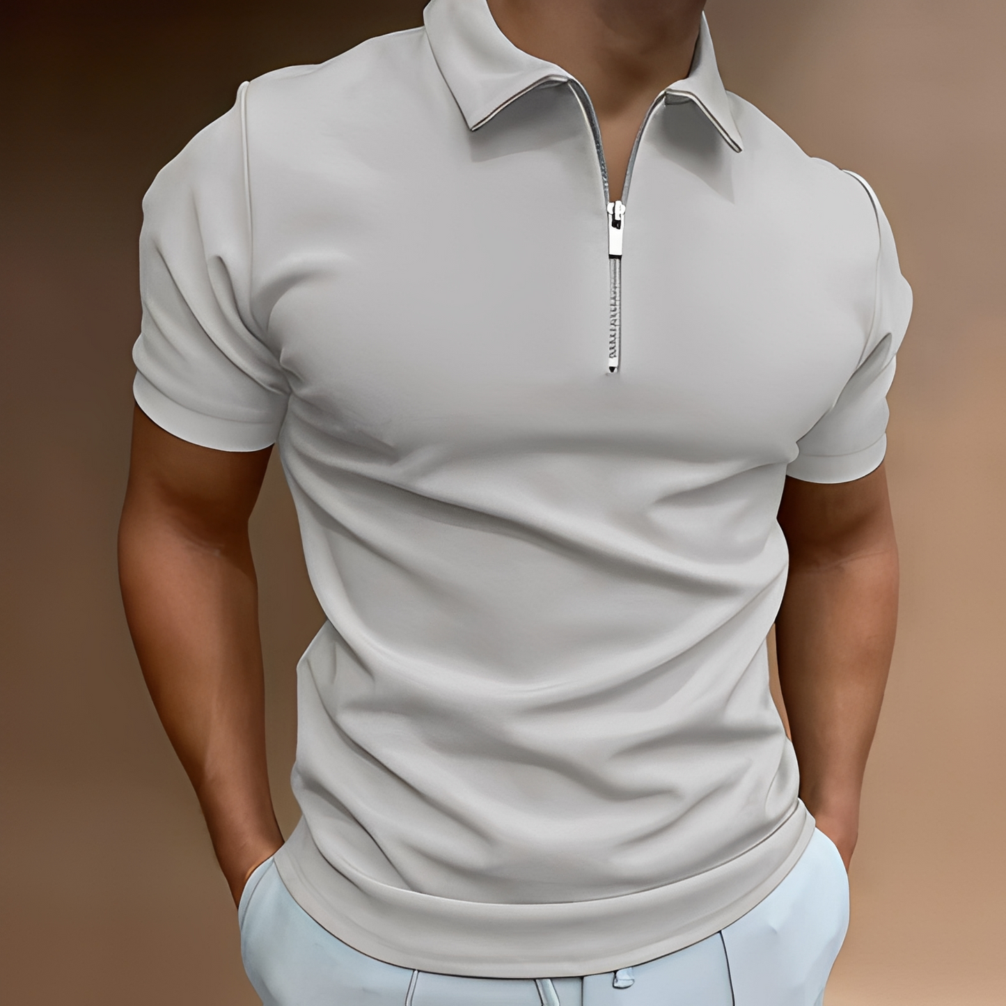 Camicia Uomo Tradizionale con Zip Superiore
