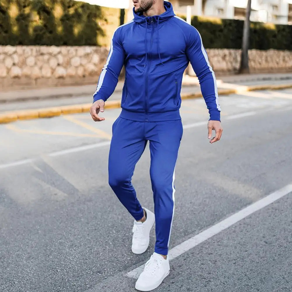 Tuta Uomo con Cappuccio e Righe Sportiva