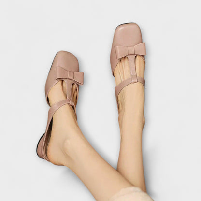 Pantofole Donna in Lino Punta Quadrata