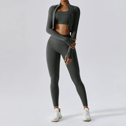 Completo Sportivo Donna Tre Pezzi con Gilet e Pantaloni