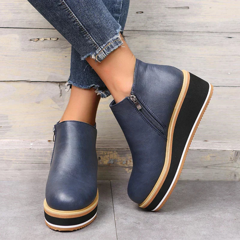 Stivaletti Donna Plateau Zip Chiusura