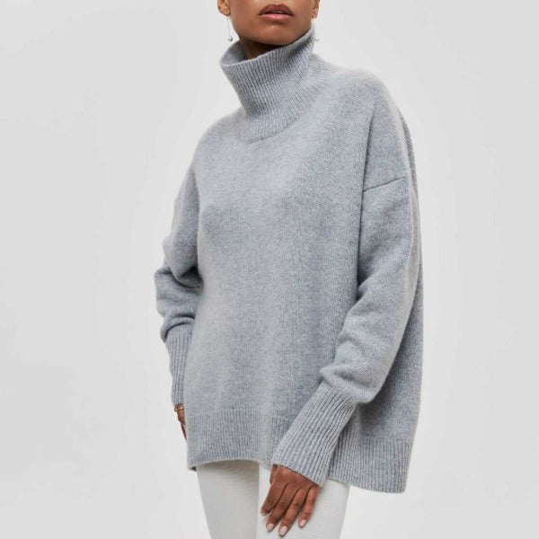 Maglione Donna Collo Alto Lana Caldo e Morbido Invernale