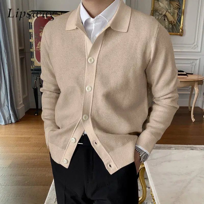 Cardigan Uomo Casual con Bottoni e Colletto Classico Morbido - Brentozzi