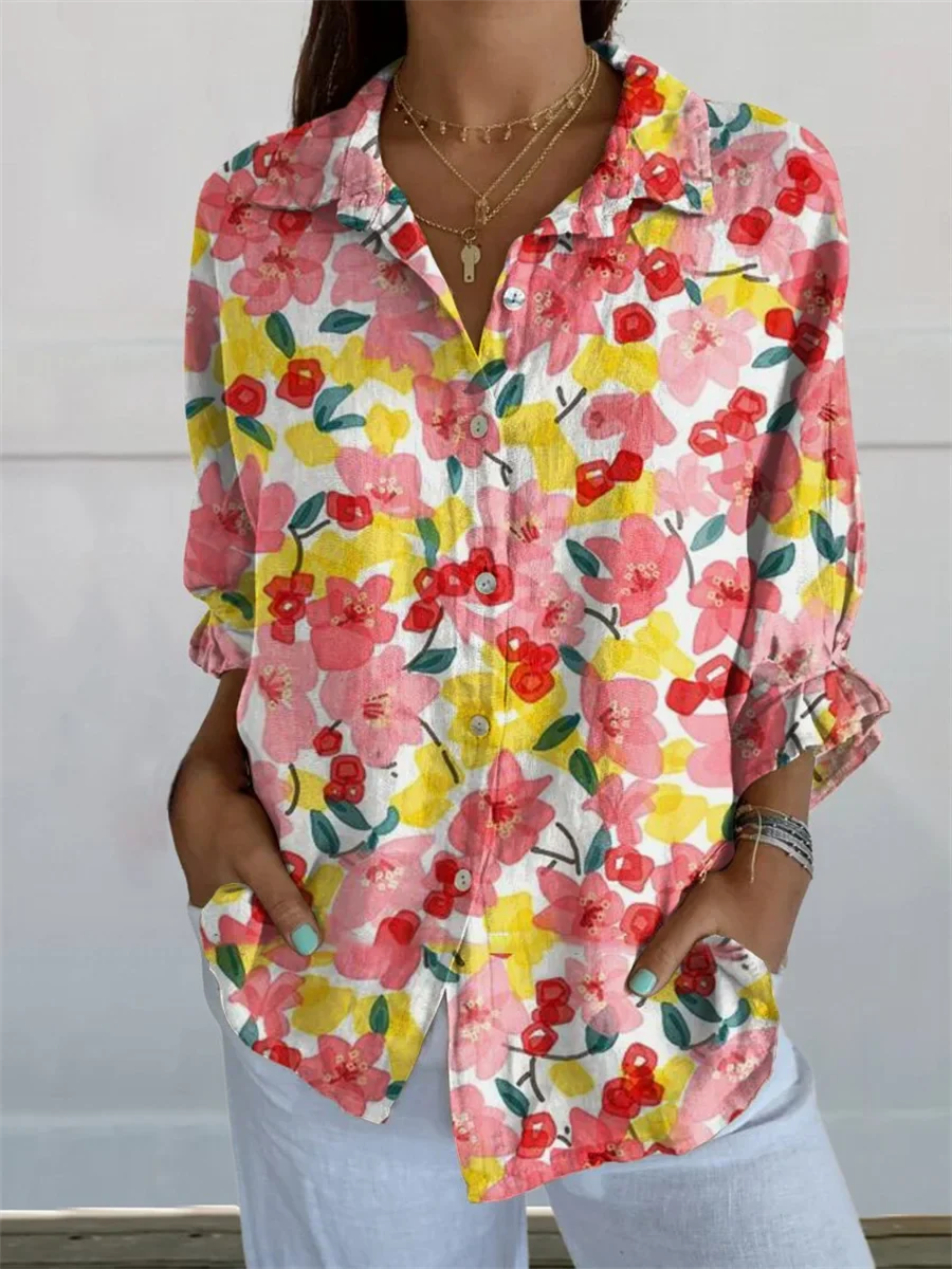 Camicia Donna Manica Lunga con Abbottonatura Frontale