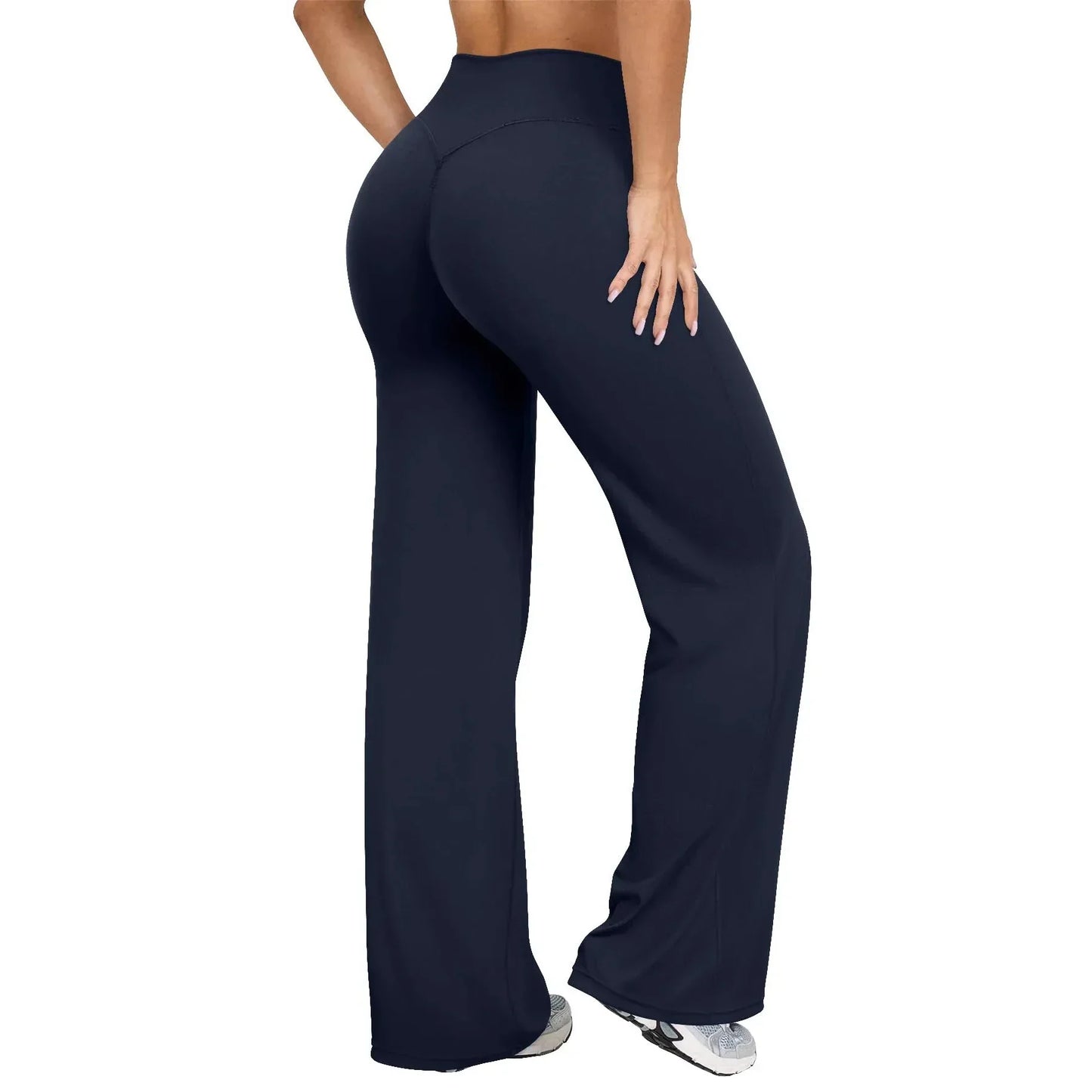 Pantaloni Yoga Donna Gamba Larga Taglio Morbido