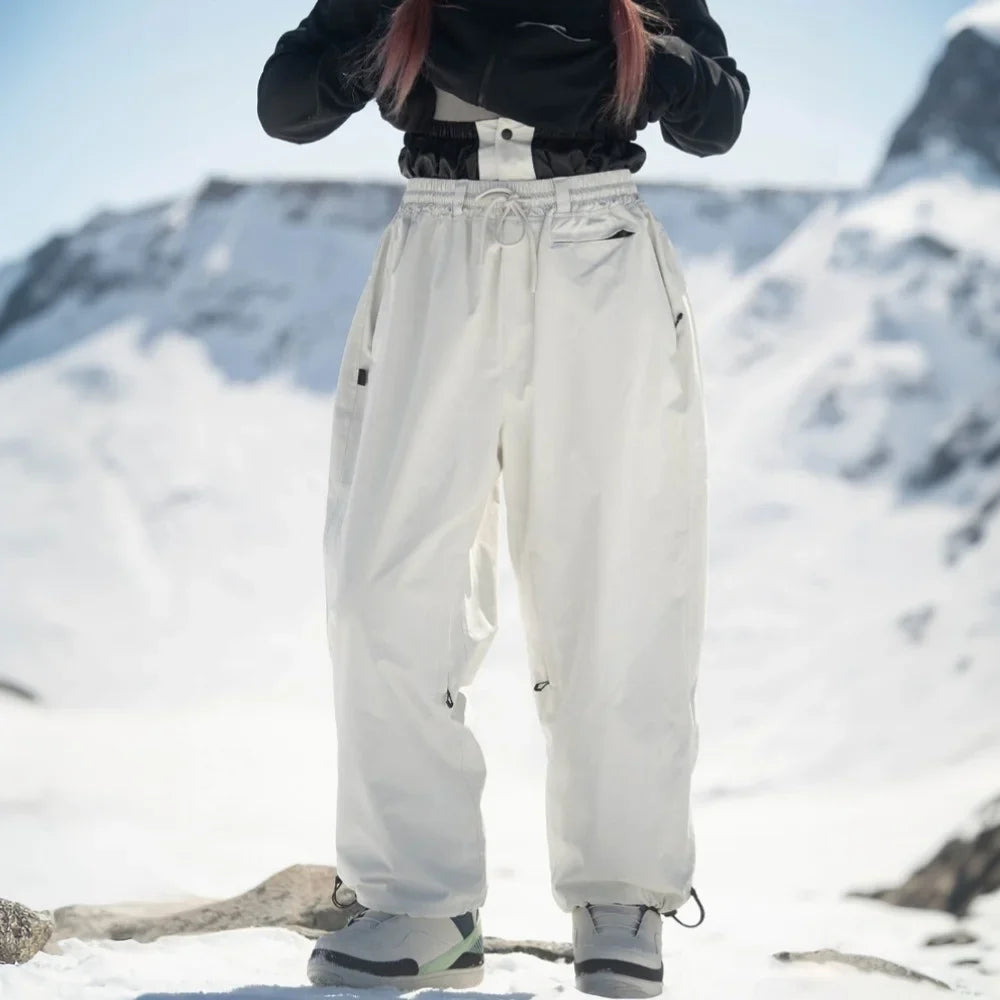 Pantaloni Uomo Tessuto Morbido Gamba Larga Tasche