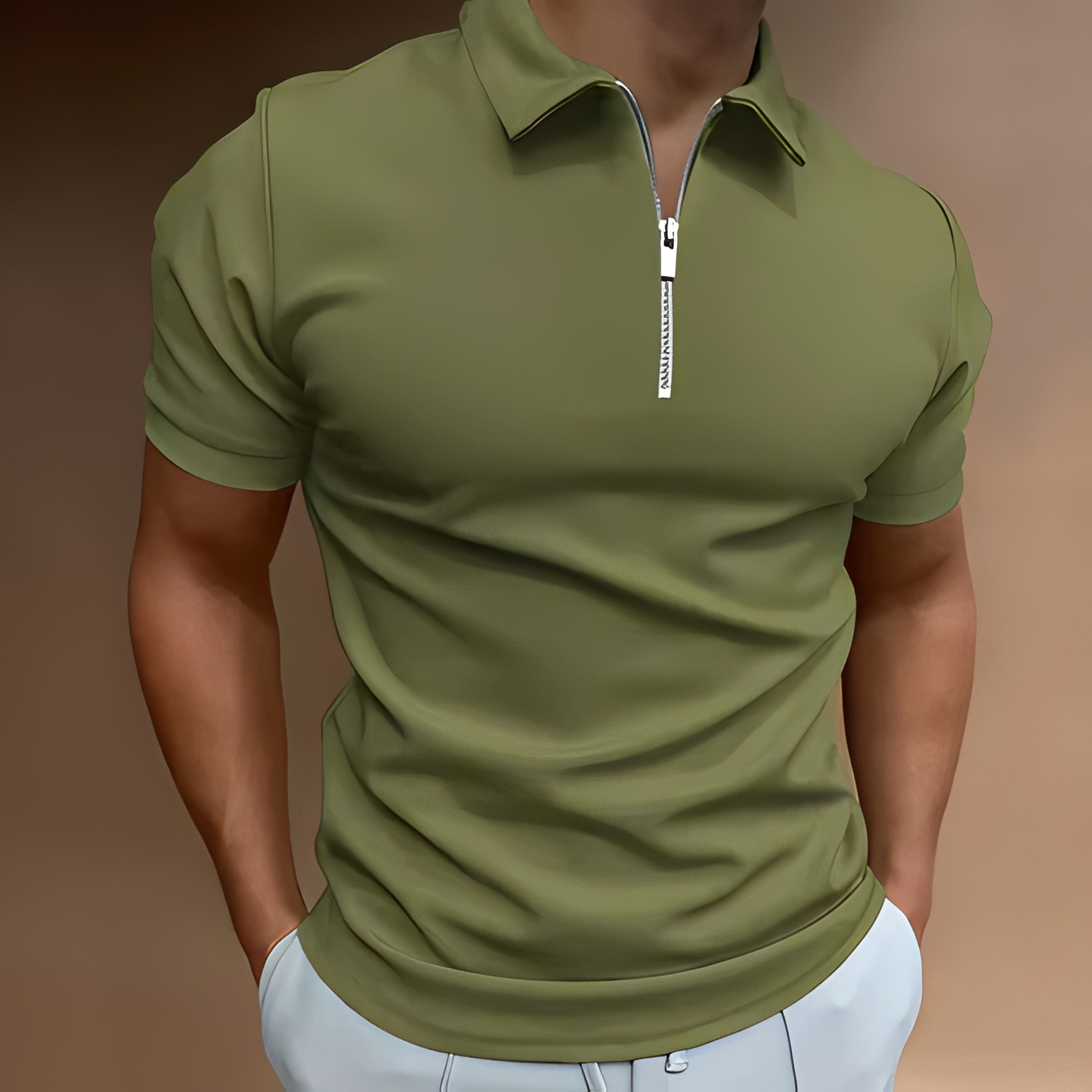 Camicia Uomo Tradizionale con Zip Superiore