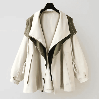 Giacca Oversize Donna con Cappuccio Design a Strati