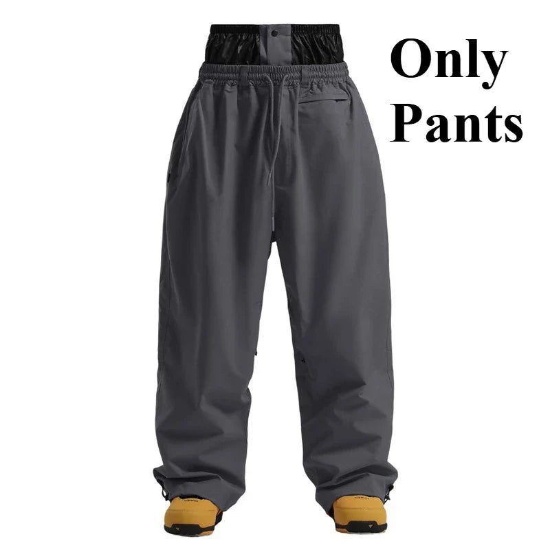 Pantaloni Uomo Tessuto Morbido Gamba Larga Tasche