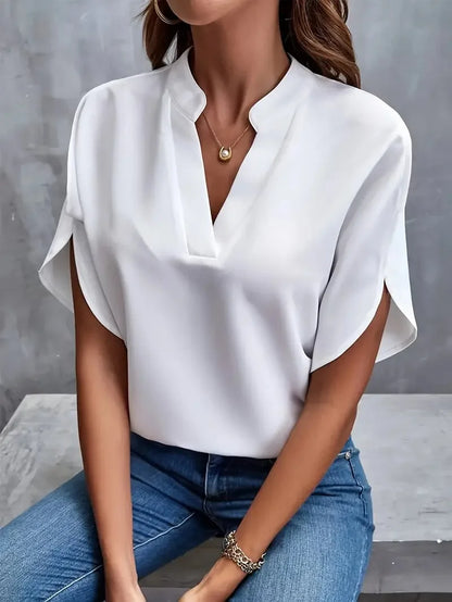 Blusa Donna Scollo a V Tessuto Fluido - Brentozzi