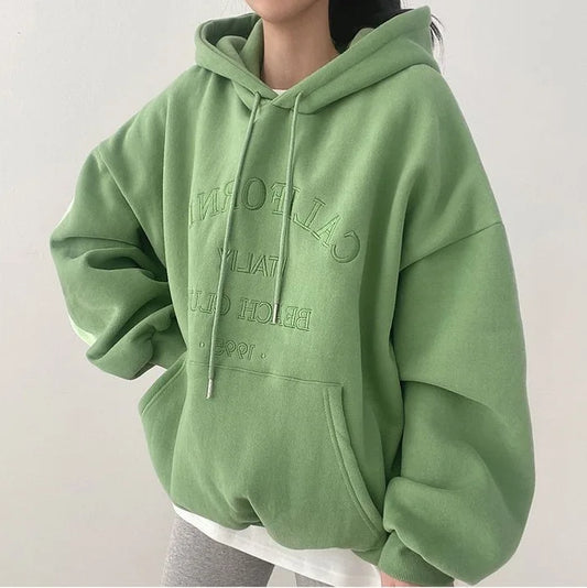 Felpa Oversize Donna con Ricamo Comoda Casual - Brentozzi