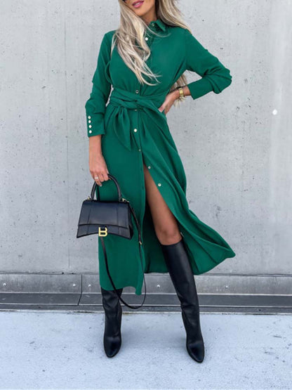 Abito Camicia Donna Manica Lunga