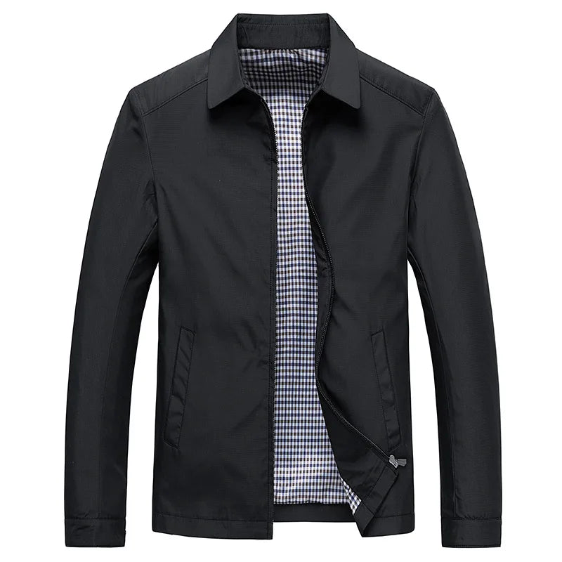 Giacca Uomo Tempo Libero con Zip e Colletto Classico