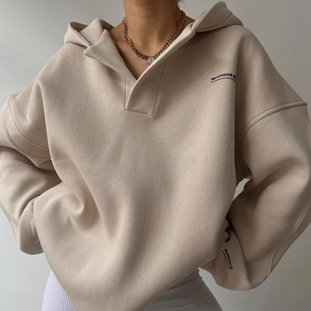 Felpa Donna Oversize Design Minimalista Comoda Autunno Inverno