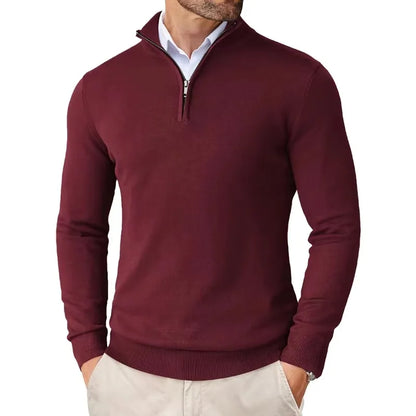 Maglione Uomo Zip Frontale Vestibilità Regolare