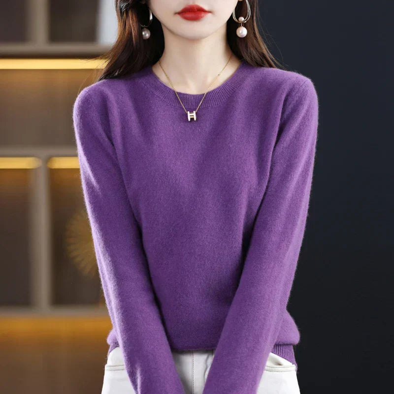 Maglione Donna in Cashmere Girocollo Classico Elegante