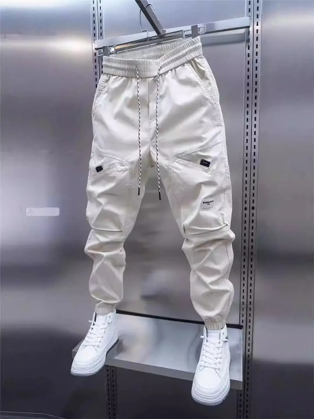 Pantaloni Cargo Uomo Jogging con Coulisse Vita Elasticizzata