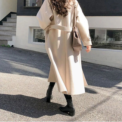 Trench Coat Donna con Cintura Stile Elegante Autunno Inverno