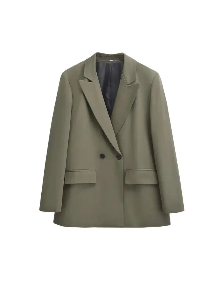 Giacca Donna Doppiopetto Stile Blazer Slim Fit