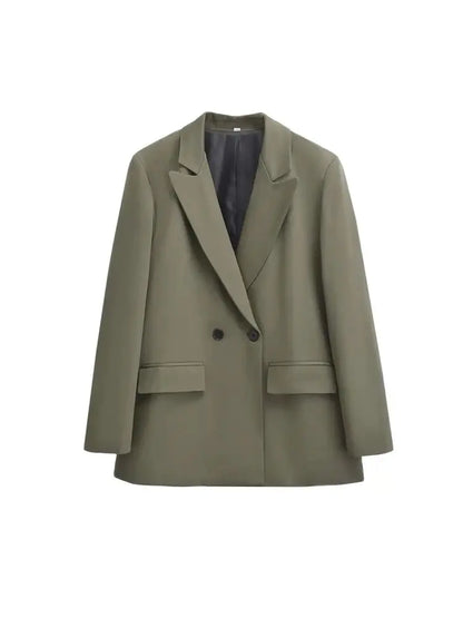 Giacca Donna Doppiopetto Stile Blazer Slim Fit