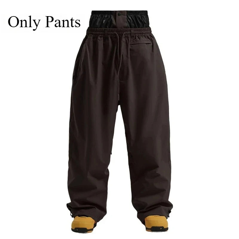 Pantaloni Unisex in Tessuto Elastico Vita Alta Vestibilità Ampia