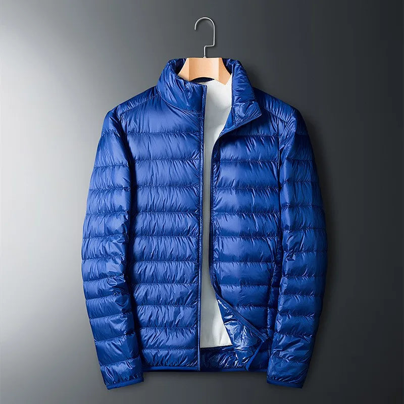 Giacca Uomo Imbottita Piuma Collo Alto Zip Intera