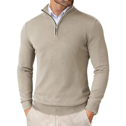 Maglione Uomo Zip Frontale Vestibilità Regolare