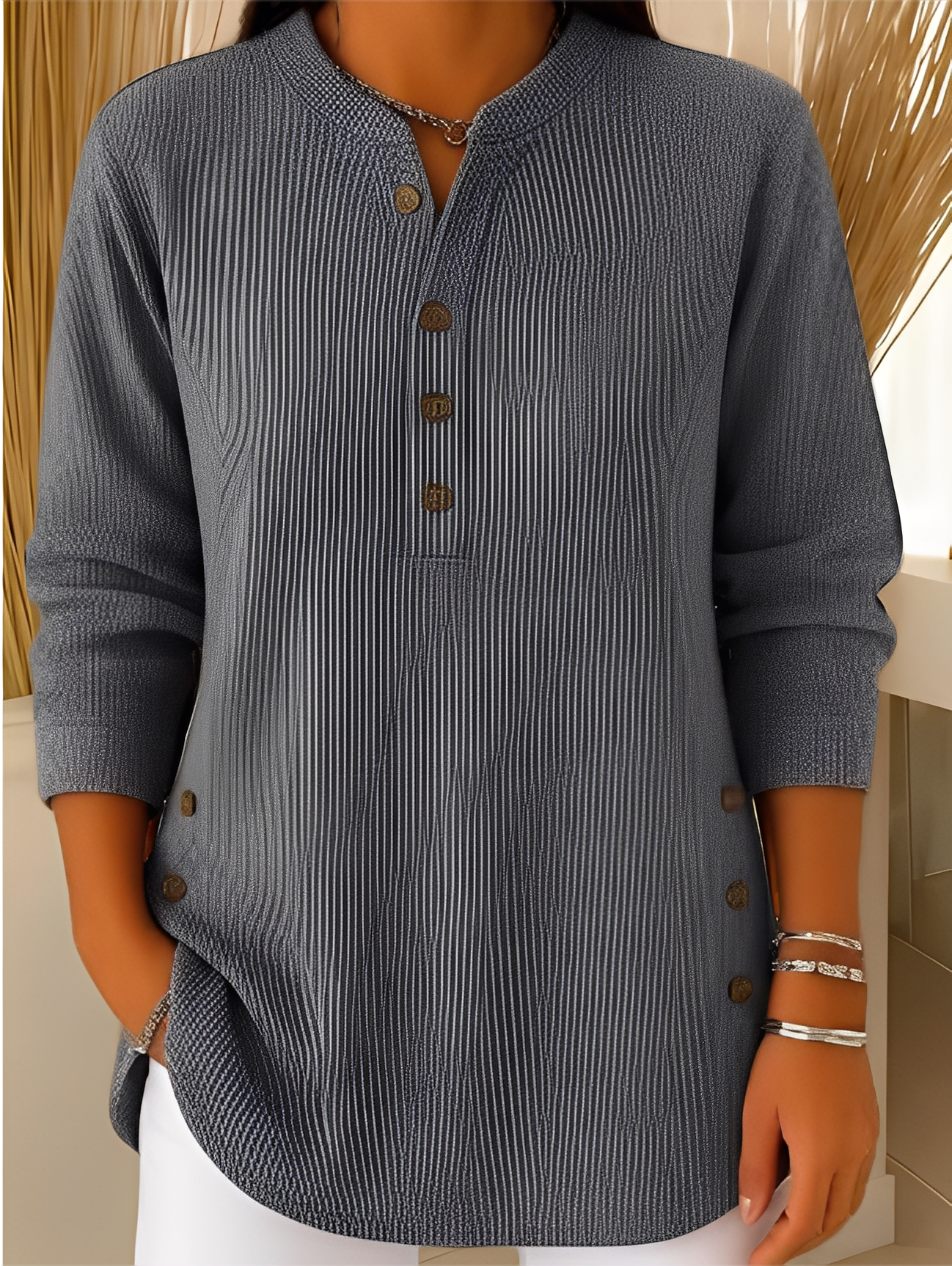 Maglione Donna con Bottoni Morbido
