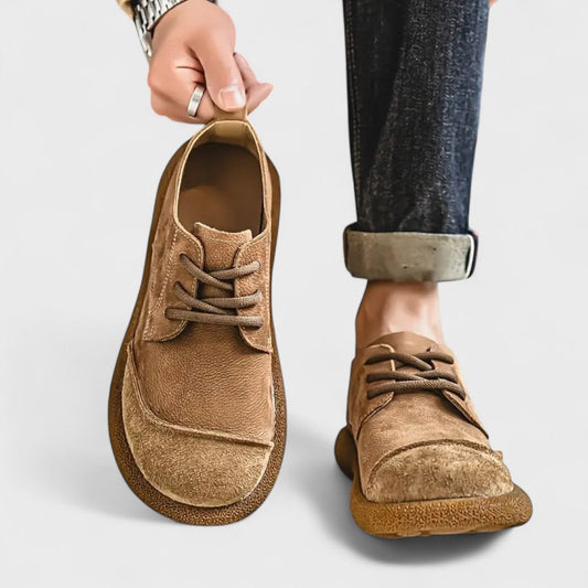Scarpa Casual Uomo Scamosciata Stringata Punta Tonda - Vesarelli