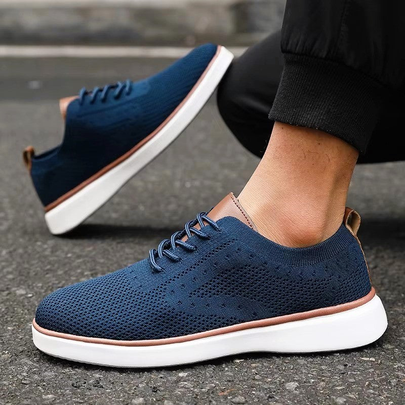 Sergio | Uomo Sneaker Mesh Maglia Stringata Low-Top Tab in Pelle 1