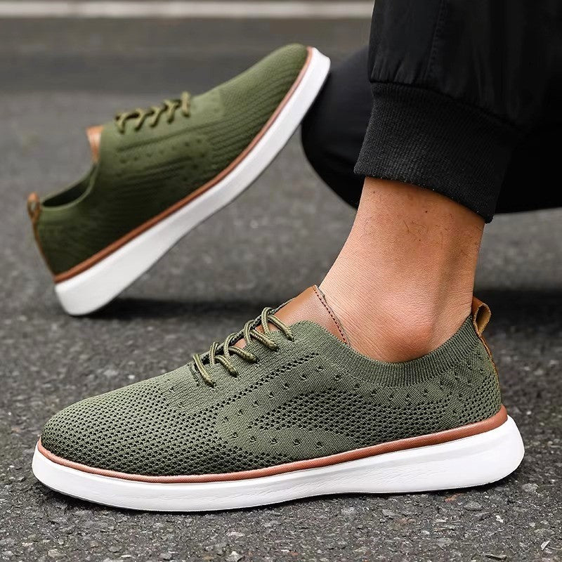 Sergio | Uomo Sneaker Mesh Maglia Stringata Low-Top Tab in Pelle 2