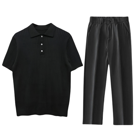 Completo Uomo Polo Cotone e Pantaloni Casual - Vesarelli