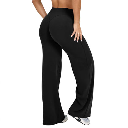 Pantaloni Yoga Donna Gamba Larga Taglio Morbido